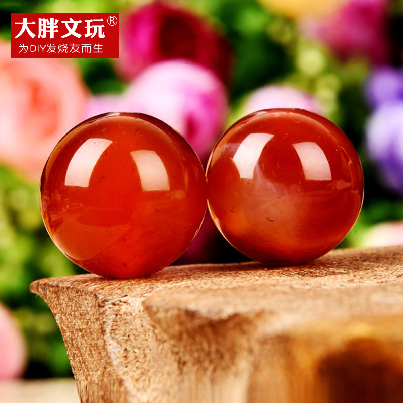 天然红玛瑙圆珠 散珠红色半成品串珠子diy文玩佛珠隔珠手串配饰品
