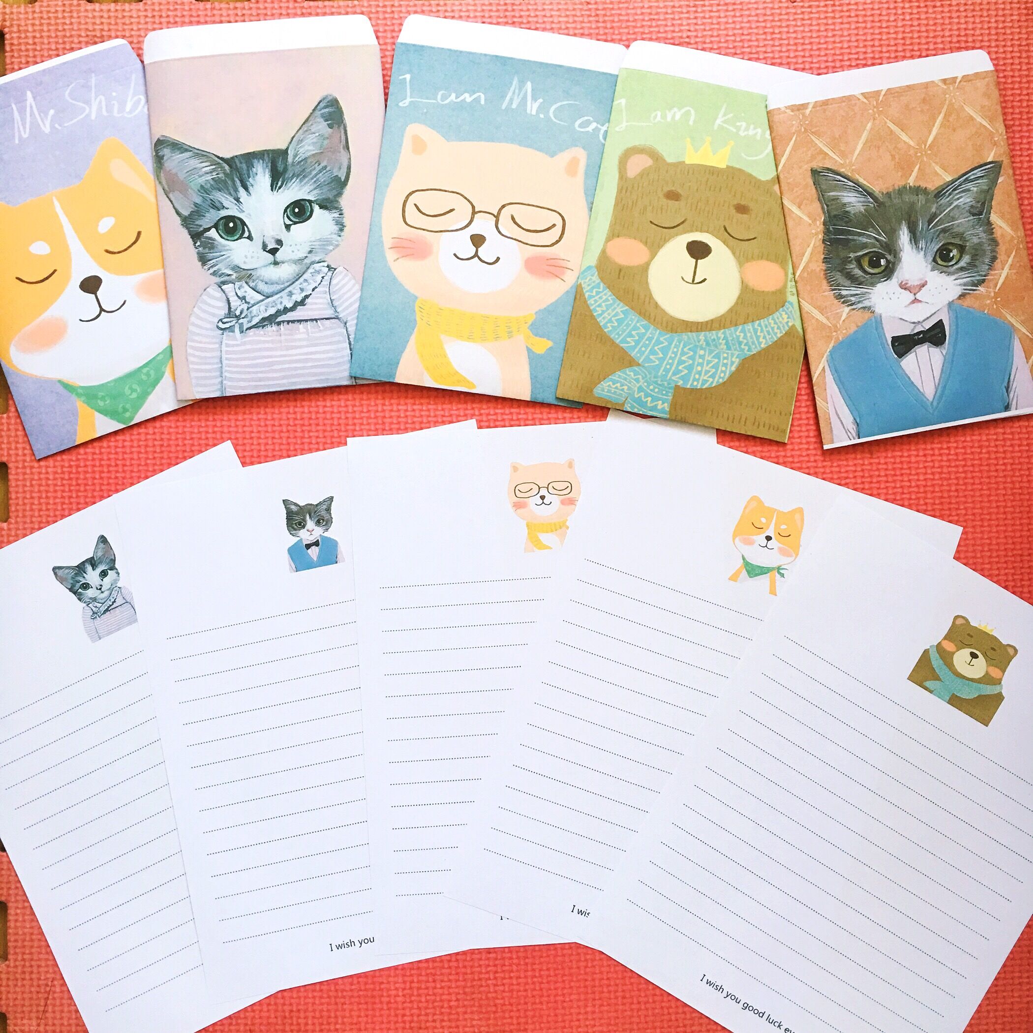 创意精美可爱猫咪情书信笺信签稿纸复古日式和风信纸文艺卡通信封
