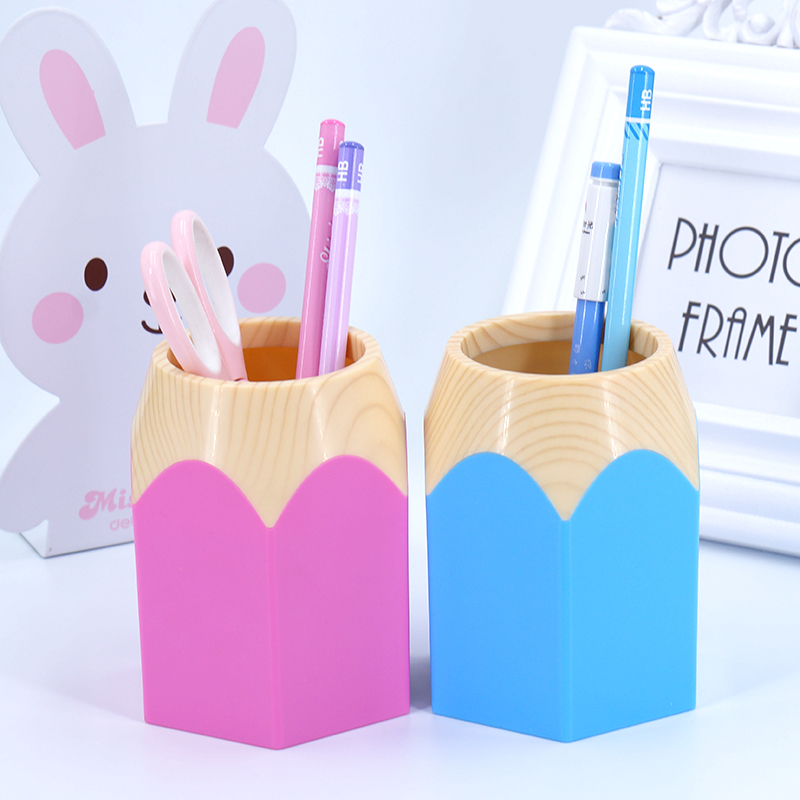 一折笔筒 办公_得力 多功能笔筒 办公用商务文具 塑料收纳筒 插笔 放