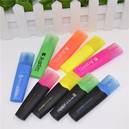 金万年文具荧光笔学生可爱彩色下午茶时光 粗头办公用品6色荧光笔_不