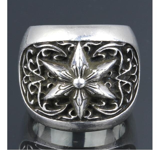 日本代购 克罗心 chrome hearts 925银 星形戒指 16号 95新71376