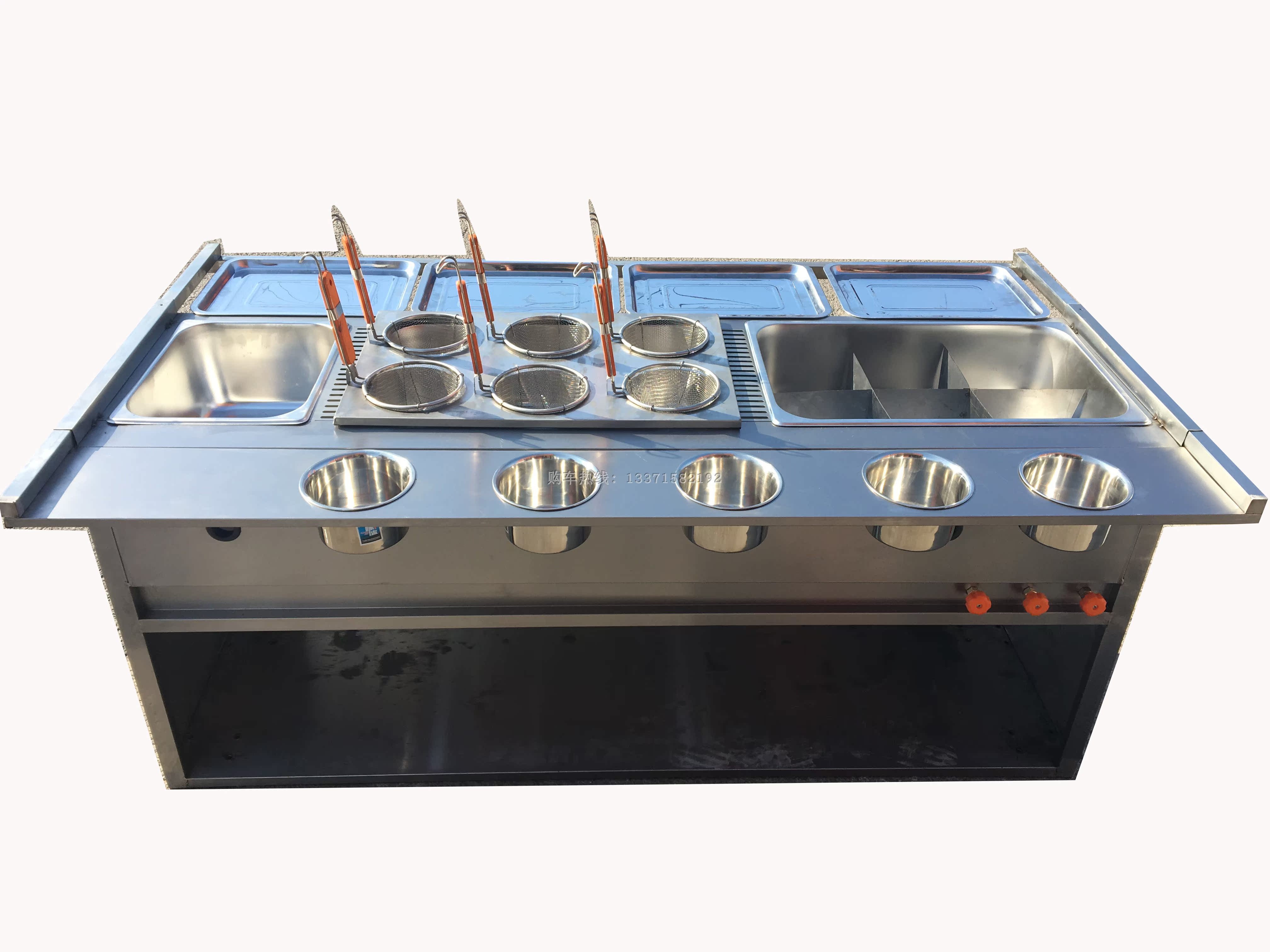 热销油炸小吃车_车油炸麻辣烫关东煮酸辣粉串串香美食车摆摊夜市出摊