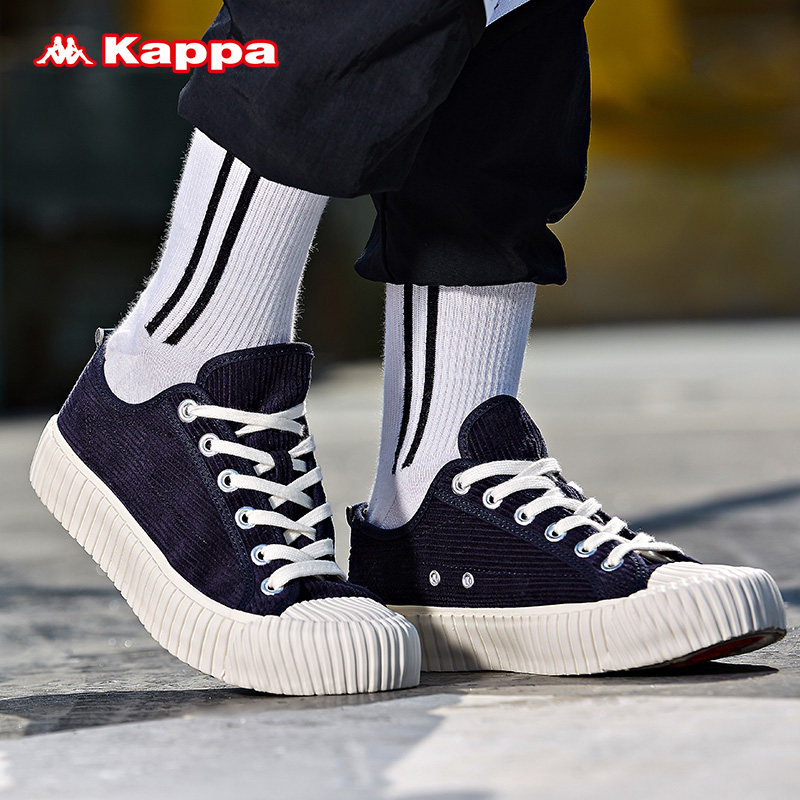 kappa卡帕情侣男女休闲条绒串标帆布运动板鞋2019新款|k09y5vs02