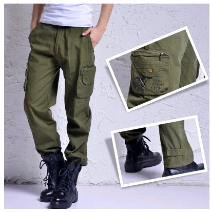 户外劳动服长裤男帆布裤宽松耐磨多口袋工作服裤高腰休闲工装裤子