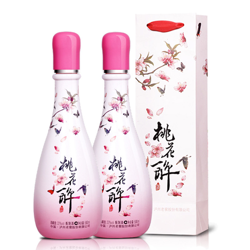 泸州老窖 22度三生三世 桃花醉 时尚版 500ml*2