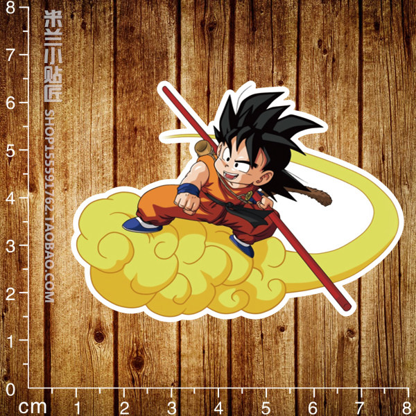 一折无痕贴画_七龙珠孙悟空笔记本电脑贴纸 周边贴画 无痕冰箱贴防水