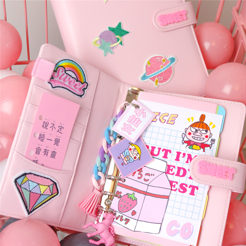 热销手帐本套装_yourhome韩国ins粉色少女心手账本活页手帐本套装日记