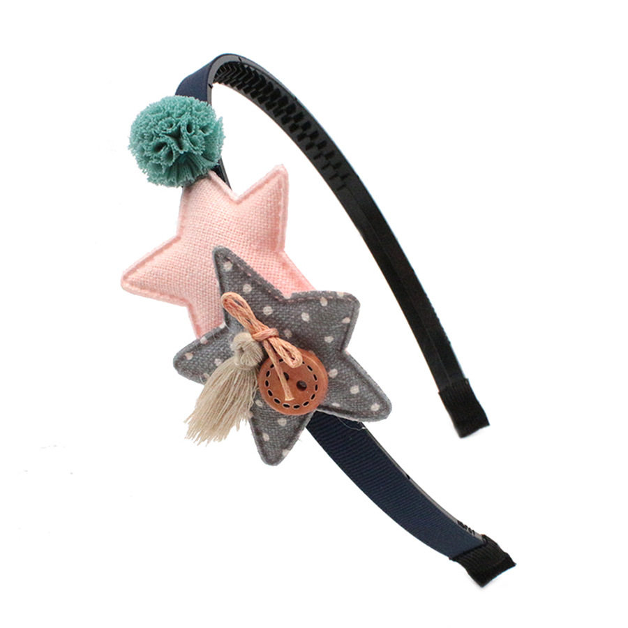 头箍 儿童 布艺_韩国布艺卡通五角星流苏发箍可爱头箍发卡发夹儿童头