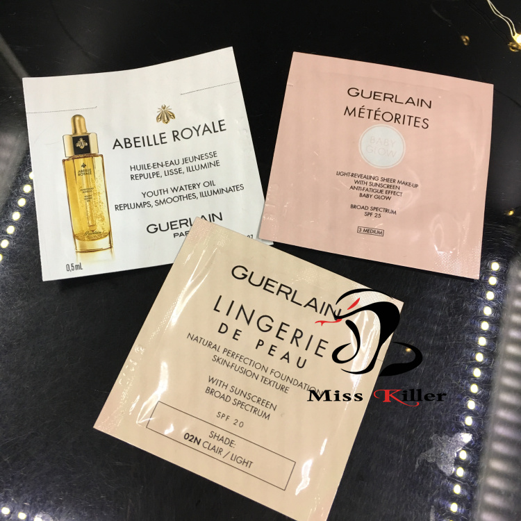 娇兰guerlain 丝柔亲肤水感粉底液晚霜精华油等片装小样试色优惠券