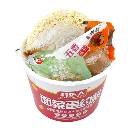 亚特兰食品料达人面菜蛋约粉丝非汤达人195克6桶装方便面包邮