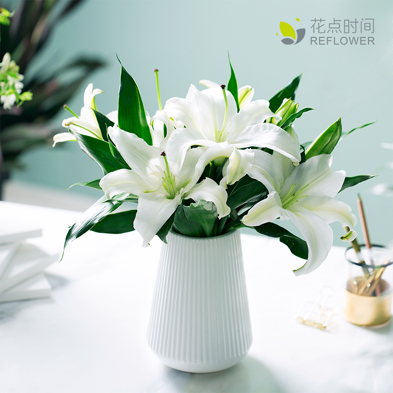 鲜花 同城_花点时间丨云南直送百合花鲜花速递同城水养家用办公室插花