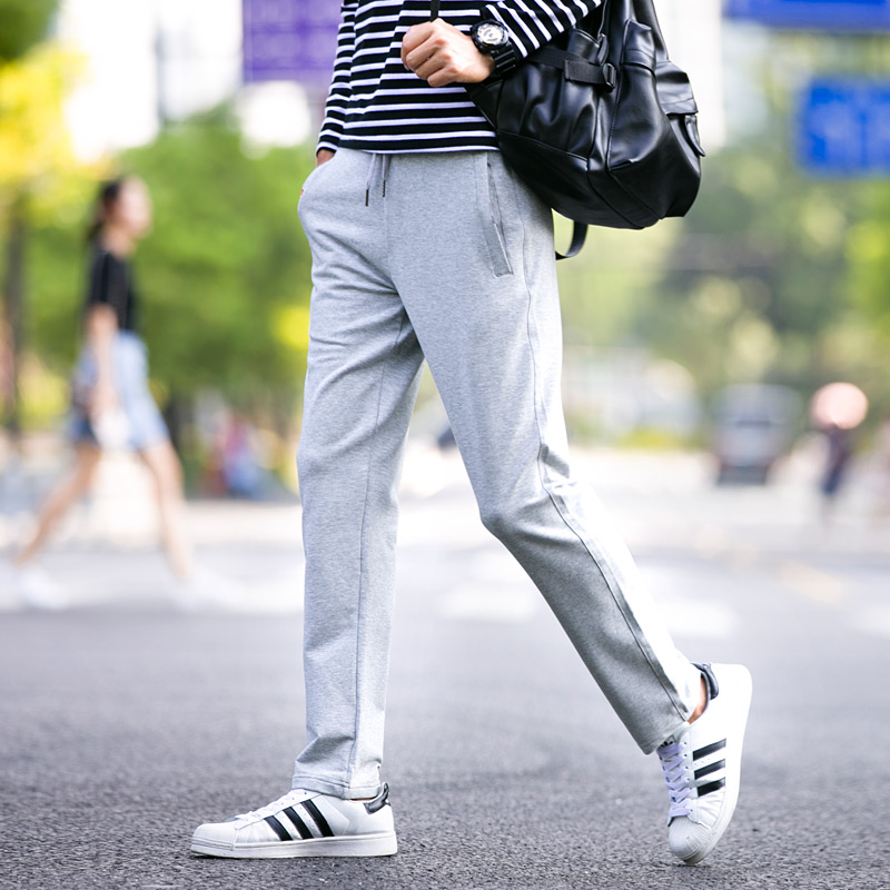 新款春夏男士运动裤直筒休闲长裤加肥加大码