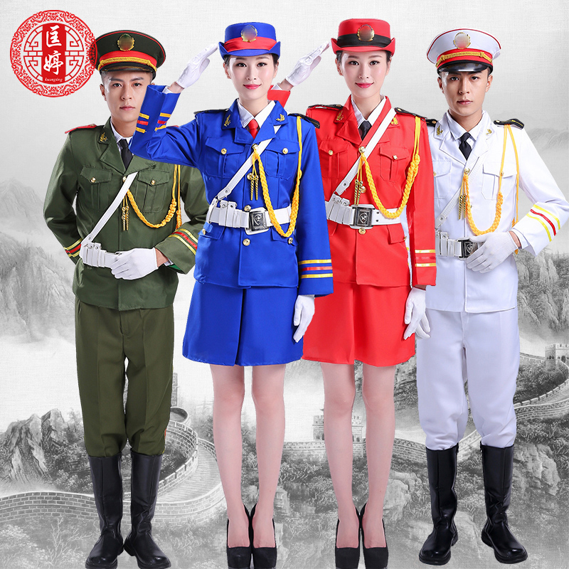 三军仪仗队升旗手服装国旗班鼓号队六一演出服海军军装制服套装男
