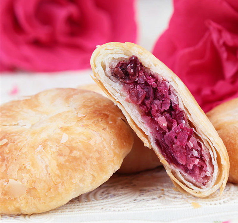 鲜花饼 礼盒装 手工_云南纯手工鲜花饼礼盒装 经典玫瑰鲜花饼 云南