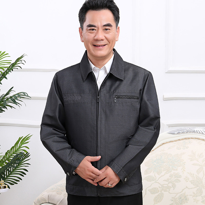 特价男装外套春装_中老年人男装60夹克衫70男士薄外套80岁老人外衣服
