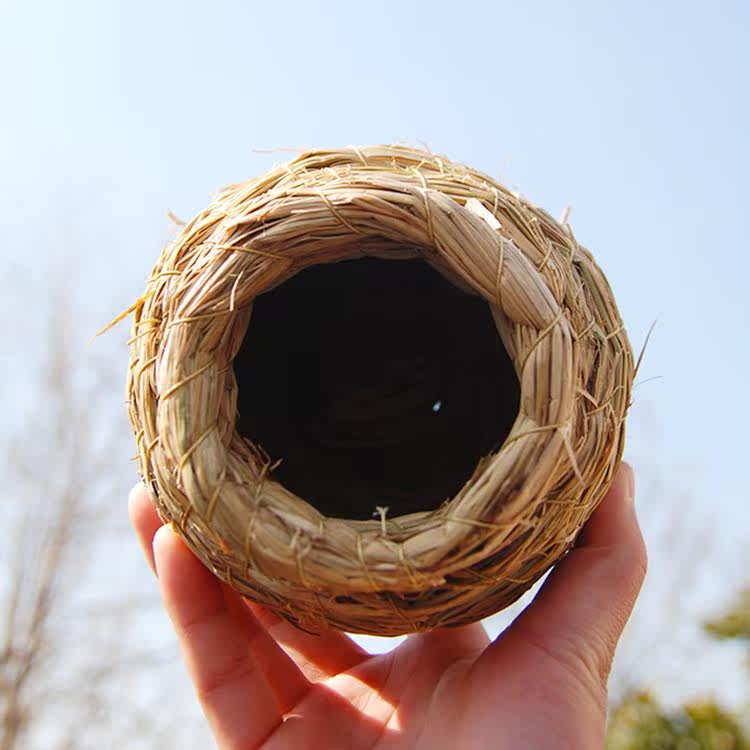 八哥鹩哥牡丹_新款虎皮牡丹八哥窝大号 天然草编鸟窝鸟巢草窝 保暖