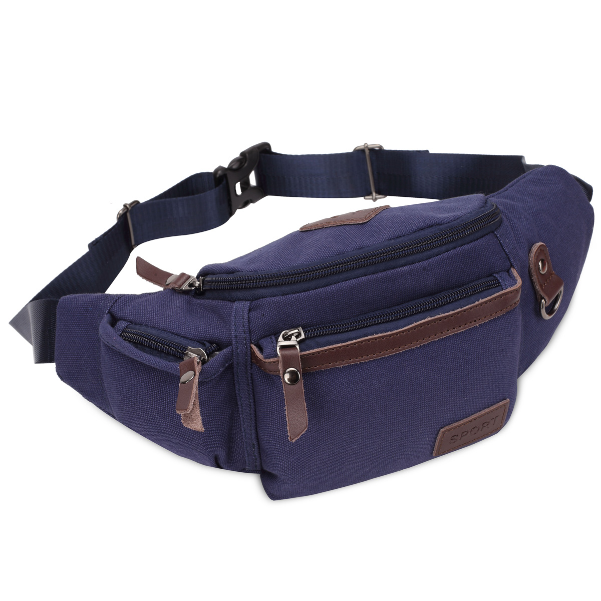 一折男包 帆布腰包_越古韩版男士腰包运动胸包单肩户外休闲帆布包多