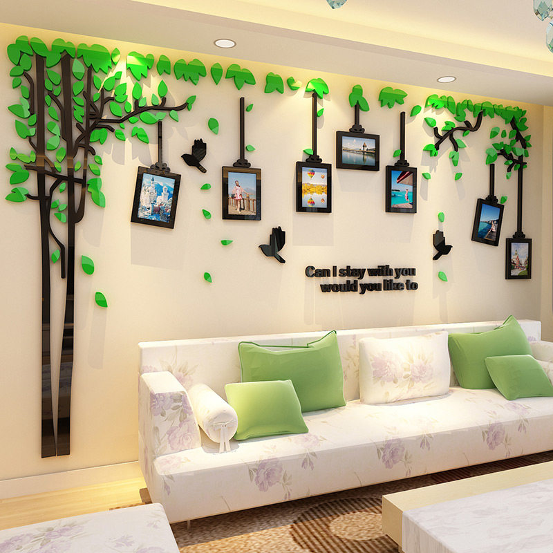 创意个性树3d立体墙贴亚克力客厅电视墙装饰墙纸墙面装饰贴纸贴画