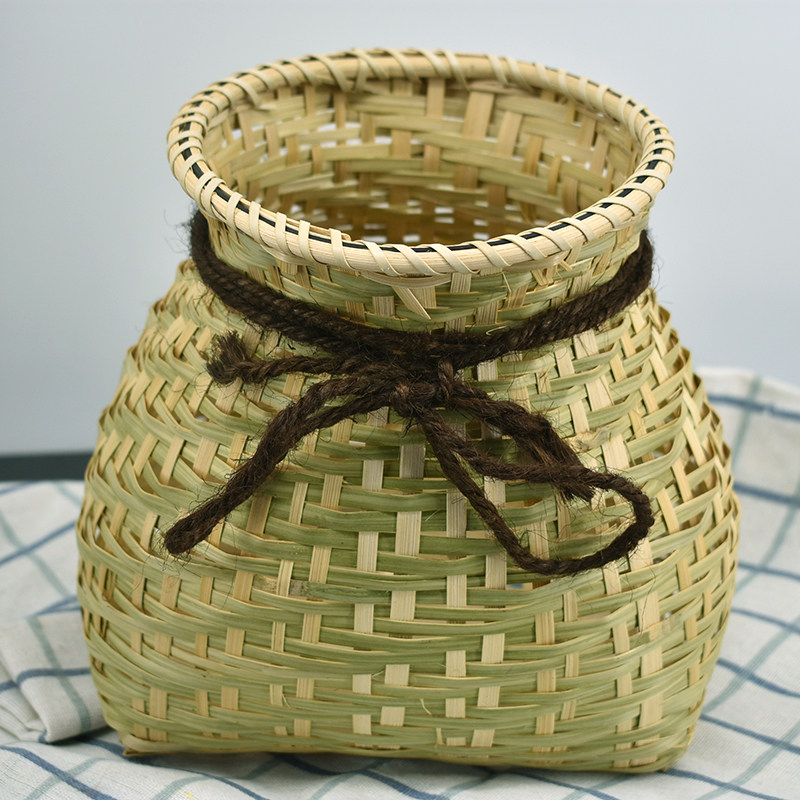 特色手工艺_竹编鱼娄篓纯手工制品采茶表演道具摆件特色工艺青皮头层