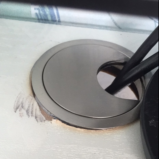 书桌面开孔电脑办公桌穿线孔盖板60mm装饰圈圆洞五金桌子配件