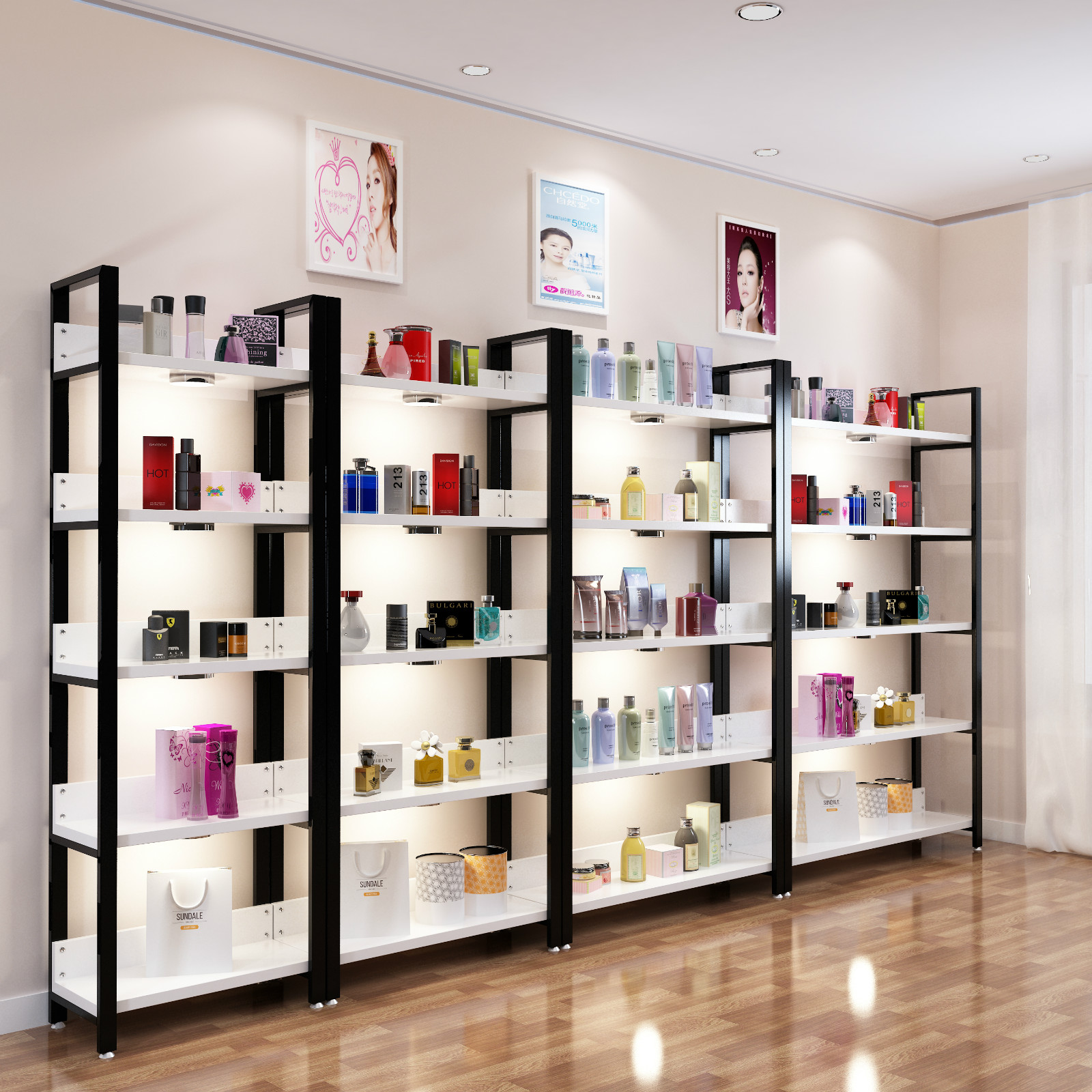 热销陈列架 家用_化妆品产品货架展示架自由组合简约置物架陈列架仓储
