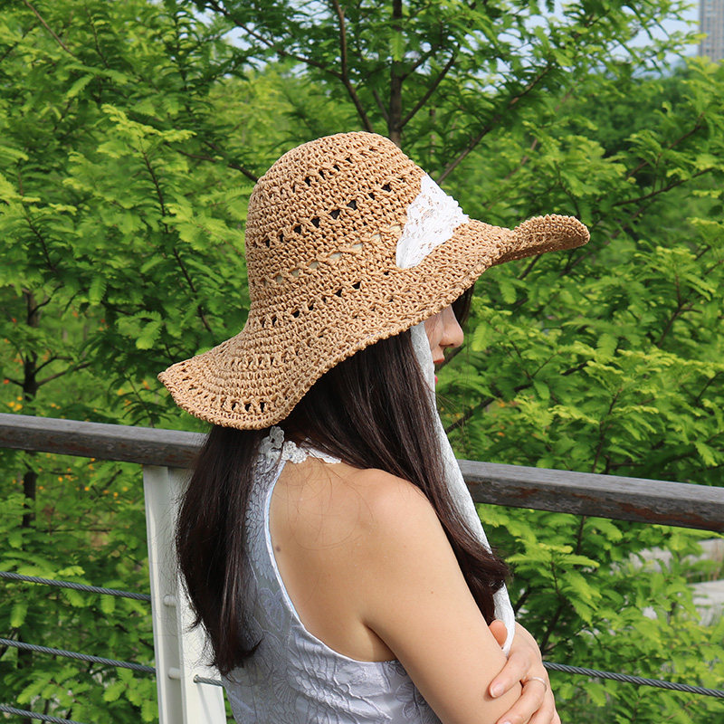 帽子草帽清新森女编织女式手工时尚编制太阳帽女夏遮阳帽百搭青年