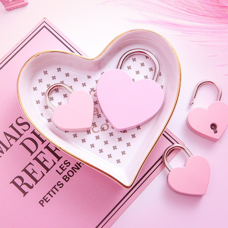 热销同心锁_少女与独角兽粉色情侣同心锁心形锁爱心抽屉锁小挂锁创意