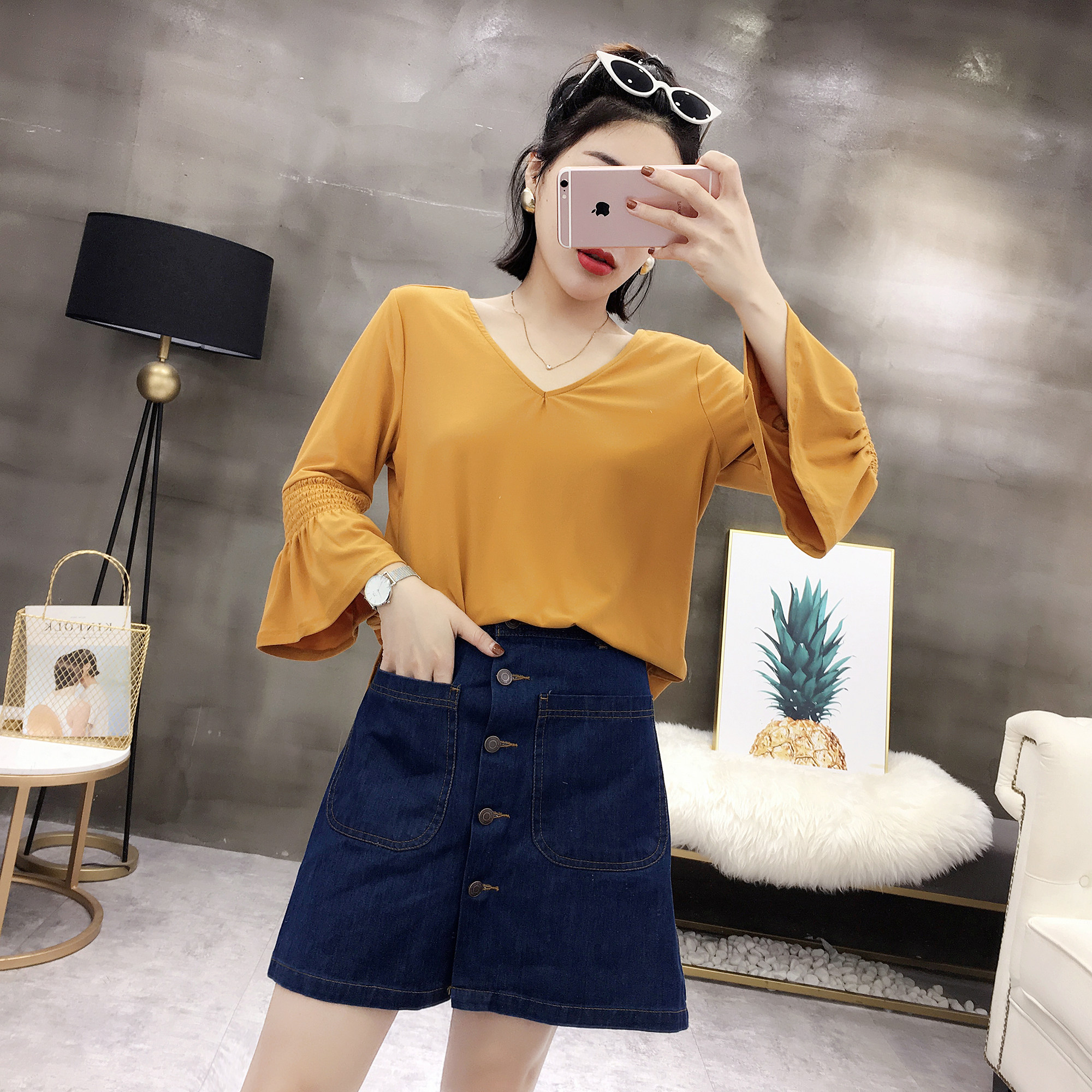 一折夏季女装上衣宽松