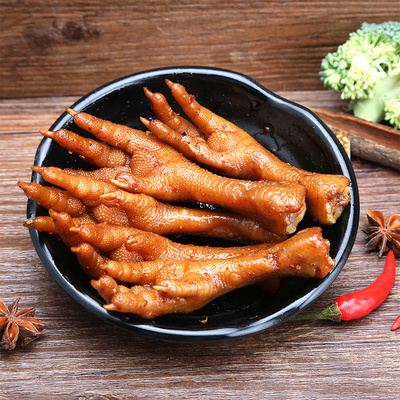 食为先 炸酱土鸡爪 香辣鸡爪子土鸡脚卤味凤爪休闲零食真空小包装