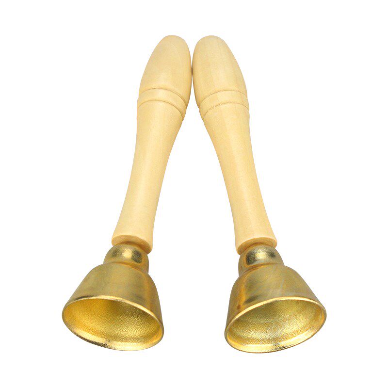 包邮 幼儿园儿童铃铛碰钟铜碰铃 打击乐器优质带把棒 音乐教玩具