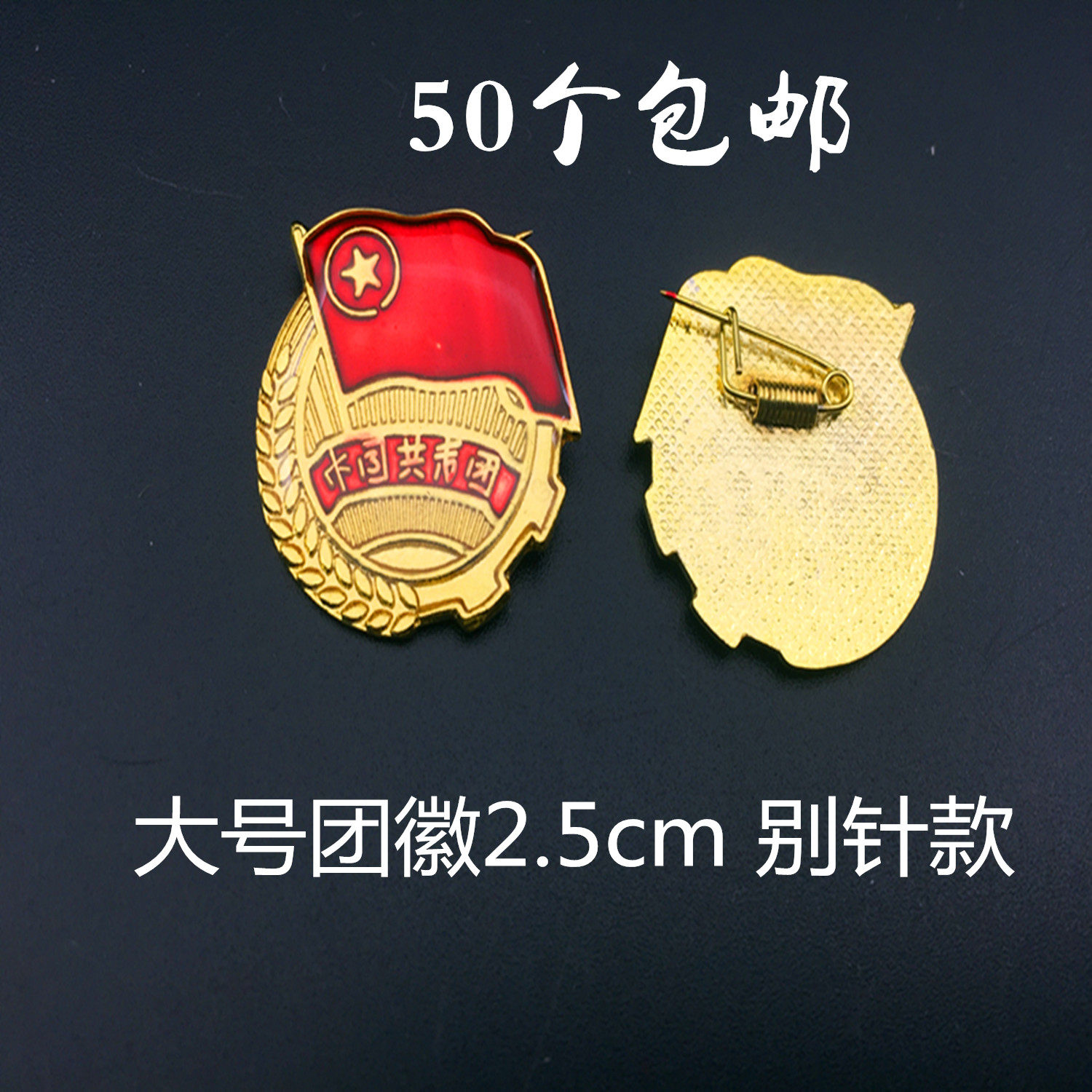 共青团团徽 标准型铁制水晶滴塑团员徽章 别针蝴蝶扣磁扣胸章包邮