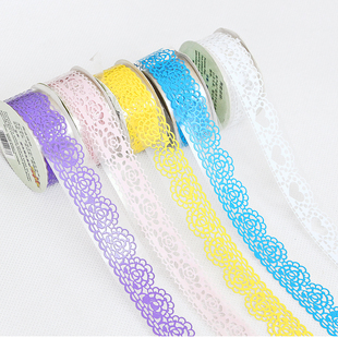 花边贴纸创意文具笔记本书本装饰贴纸蕾丝彩色小清新可斯diy无痕