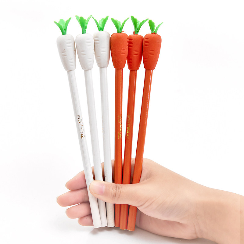 创意萝卜hb橡皮头铅笔写字绘画可爱学生儿童学习用品办公文具礼物