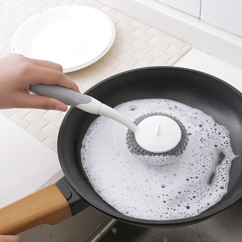 创意涮锅神器长柄锅刷家用洗锅盘刷厨房清洁工具圆形洗碗刷子优惠券