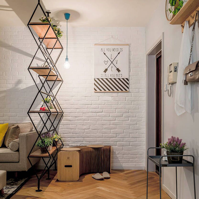 文化砖 背景墙 北欧_北欧简约现代白色文化石仿古砖客厅餐厅背景墙