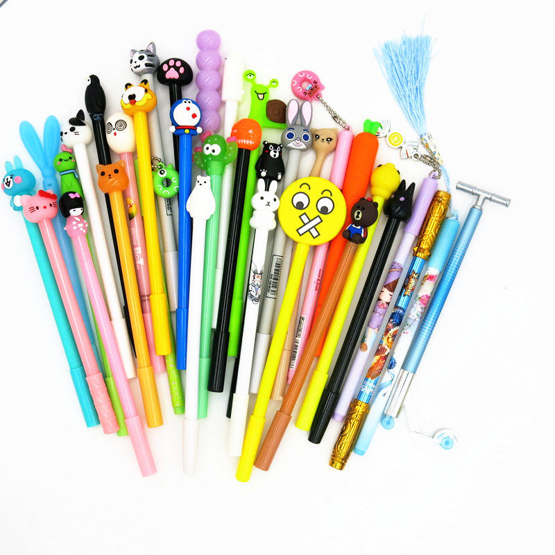 创意可爱中性笔套装可爱水笔黑笔蓝笔小学生创意文具奖品