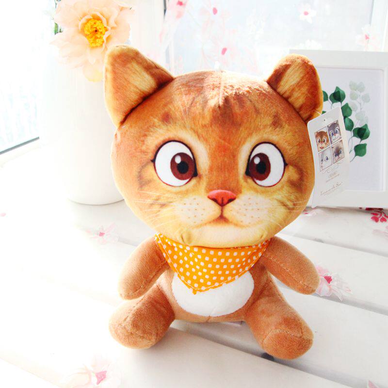 可爱仿真短毛猫小猫咪公仔毛绒玩具大脸猫玩偶布娃娃