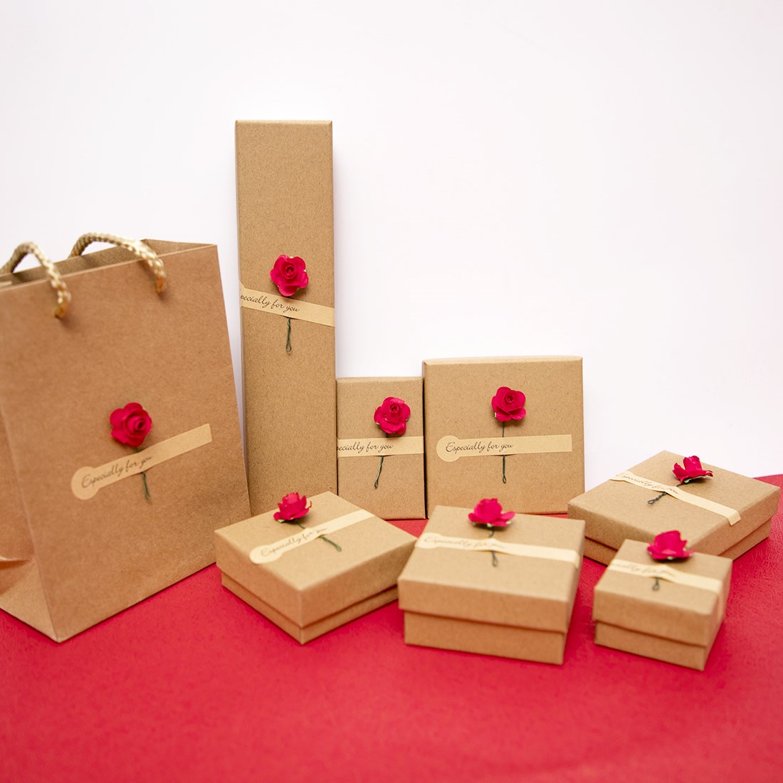 复古创意牛皮纸盒首饰盒戒指手链耳钉项链小饰品礼品包装盒子优惠券