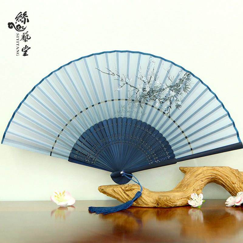 夏季玉骨高档日式手持设计古风扇子折扇女中国风复古小扇家用旗袍