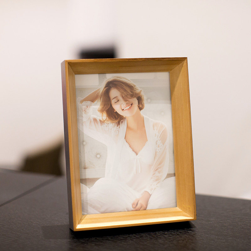 摆台照片定制作婚纱照放大冲印挂墙实木相框相片拉米娜木版画优惠券