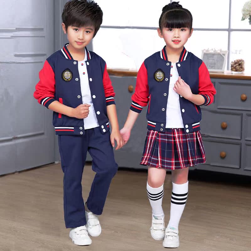 幼儿园园服春秋装小学生校服纯棉英伦风儿童班服韩版运动套装定制