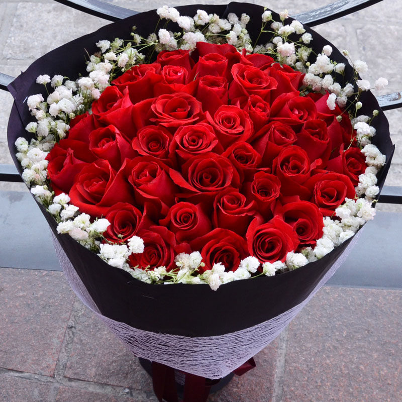 上虞鲜花速递同城21朵蓝玫瑰七夕情人节预订台州嵊州将乐县店送花