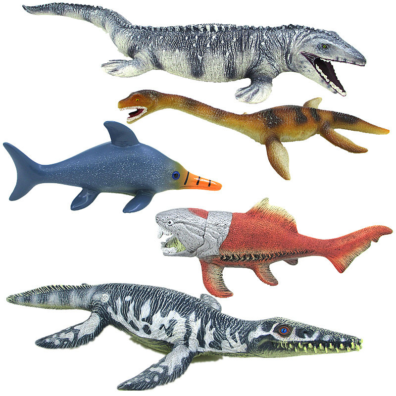 蛇_软体海洋生物仿真动物玩具恐龙沧龙滑齿龙蛇颈龙鱼邓氏鱼儿童模型