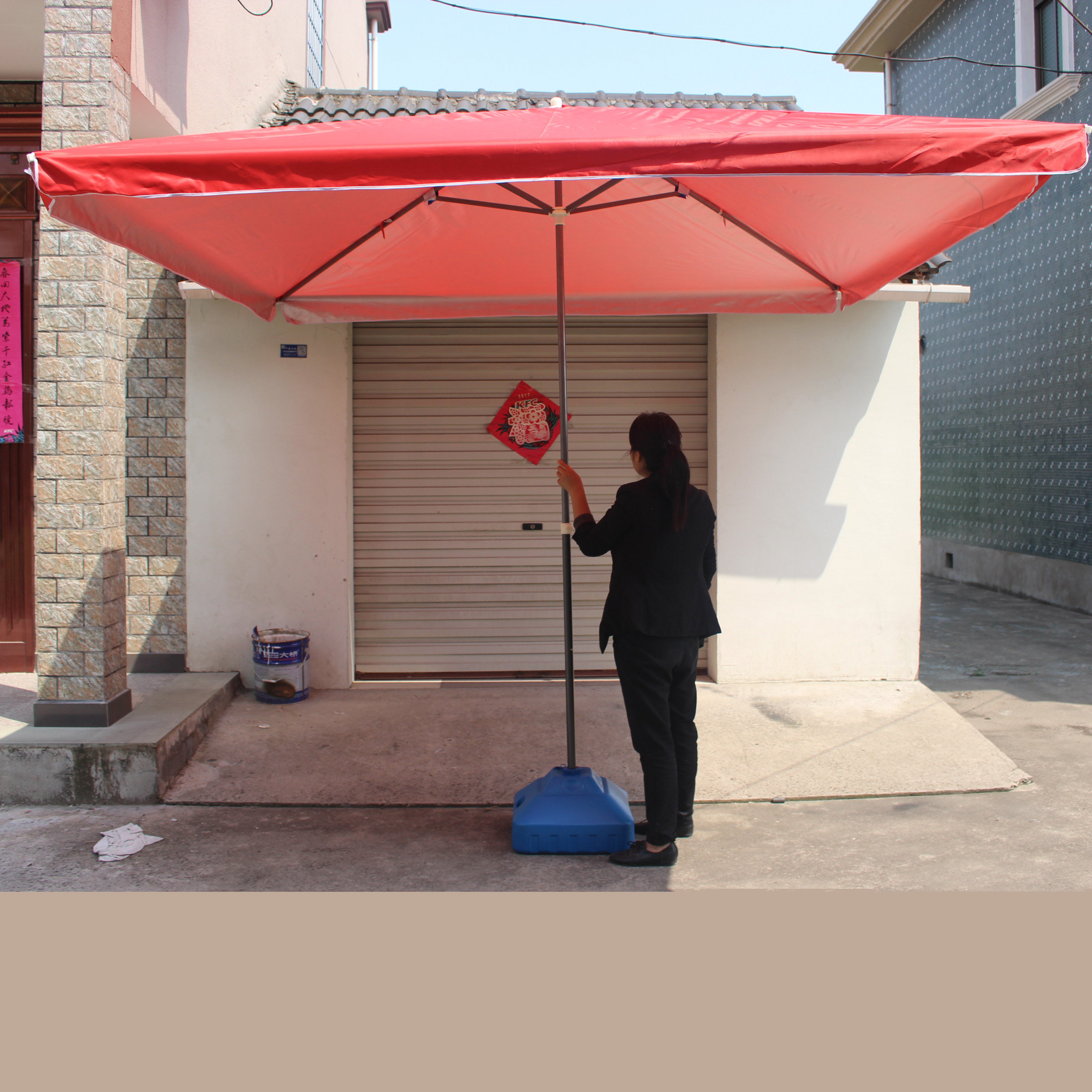 热销雨伞遮阳伞雨棚_户外遮阳伞摆地摊太阳伞大号庭院四方伞3米正方形