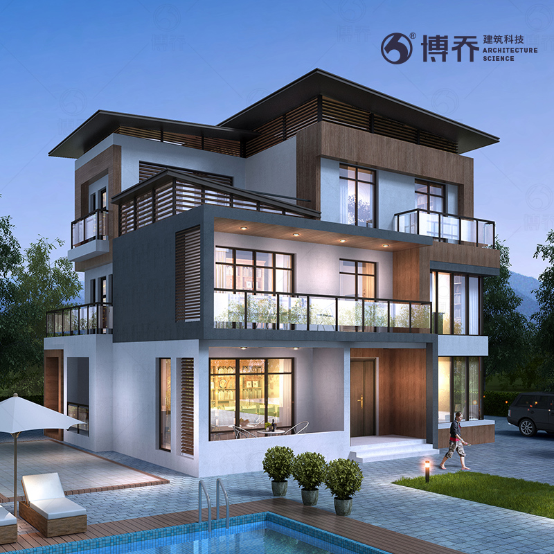 经典一层小户型别墅设计效果图纸全套施工蓝图新农村