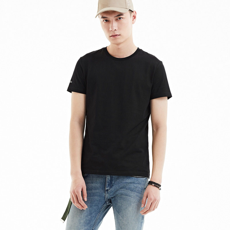 gxg黑色圆领短袖t恤