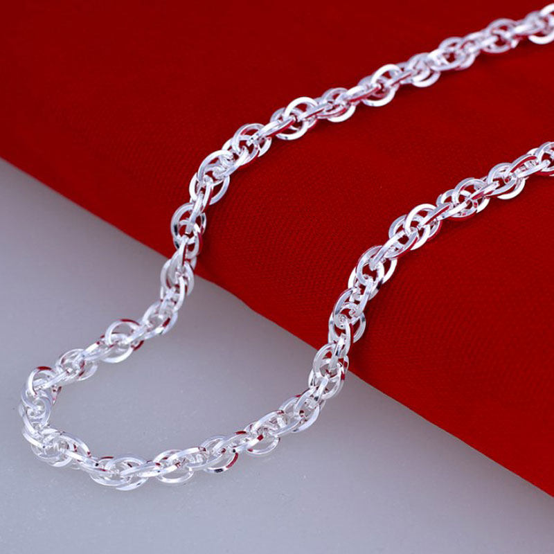 银子项链_男士项链纯银锁骨短款时尚装饰白银子999纯银首饰韩版潮人