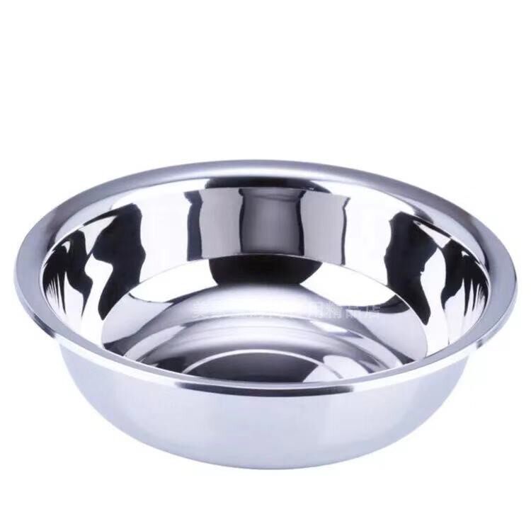 特厚不锈钢盆家用大号洗脸盆圆形厨房加厚深和面洗澡洗菜打蛋盆子