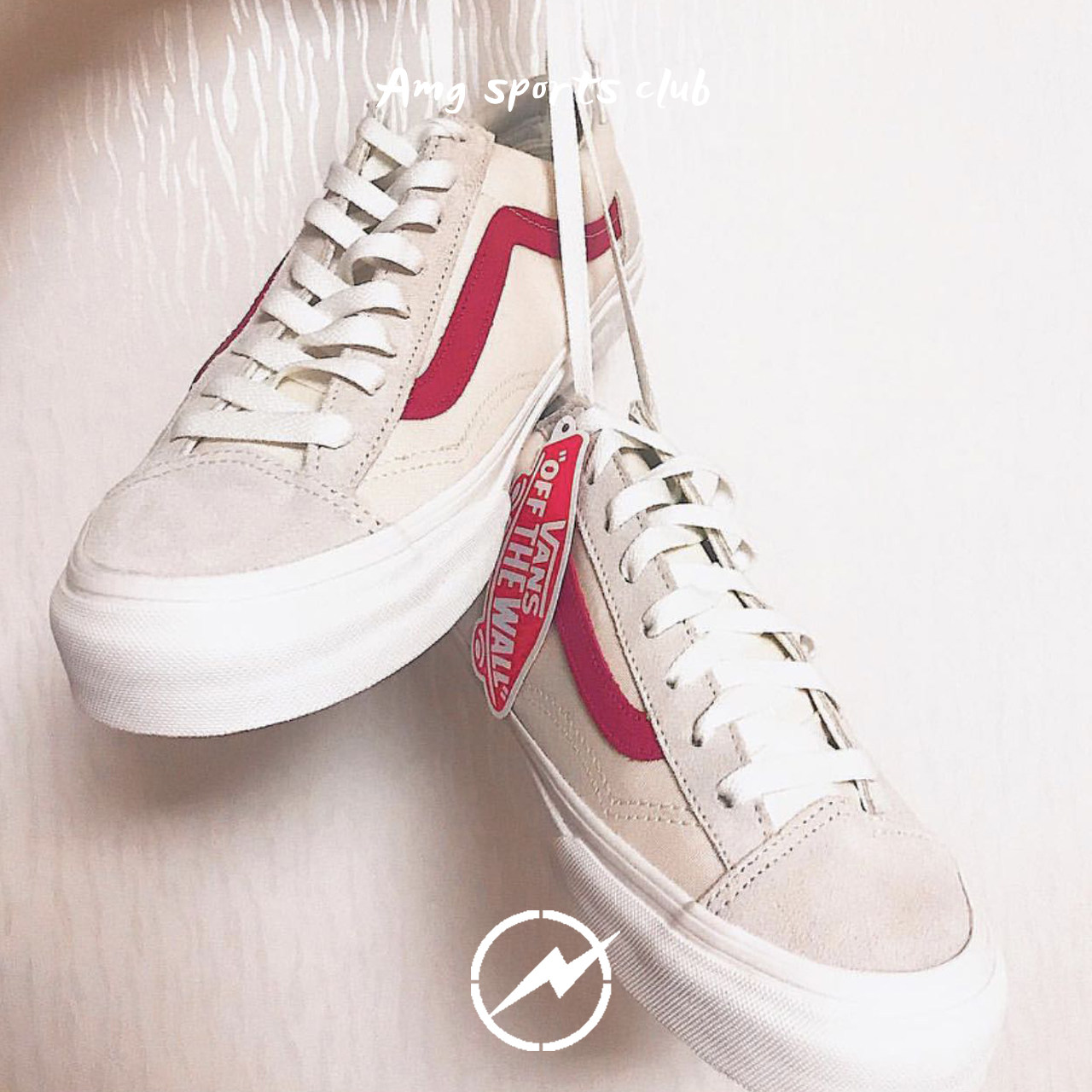 vans万斯 权志龙gd同款红白条style 36帆布滑板