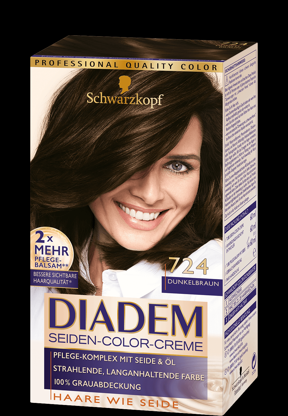 德国原装schwarzkopf 施华蔻 diadem 染发剂染发膏724深棕色